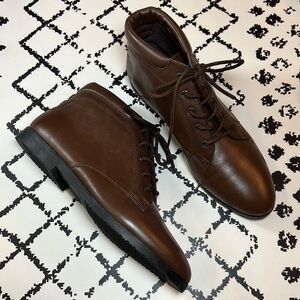 Danexx Brown Leather Lace-Up Shoes - US Size 7.5 - EUC